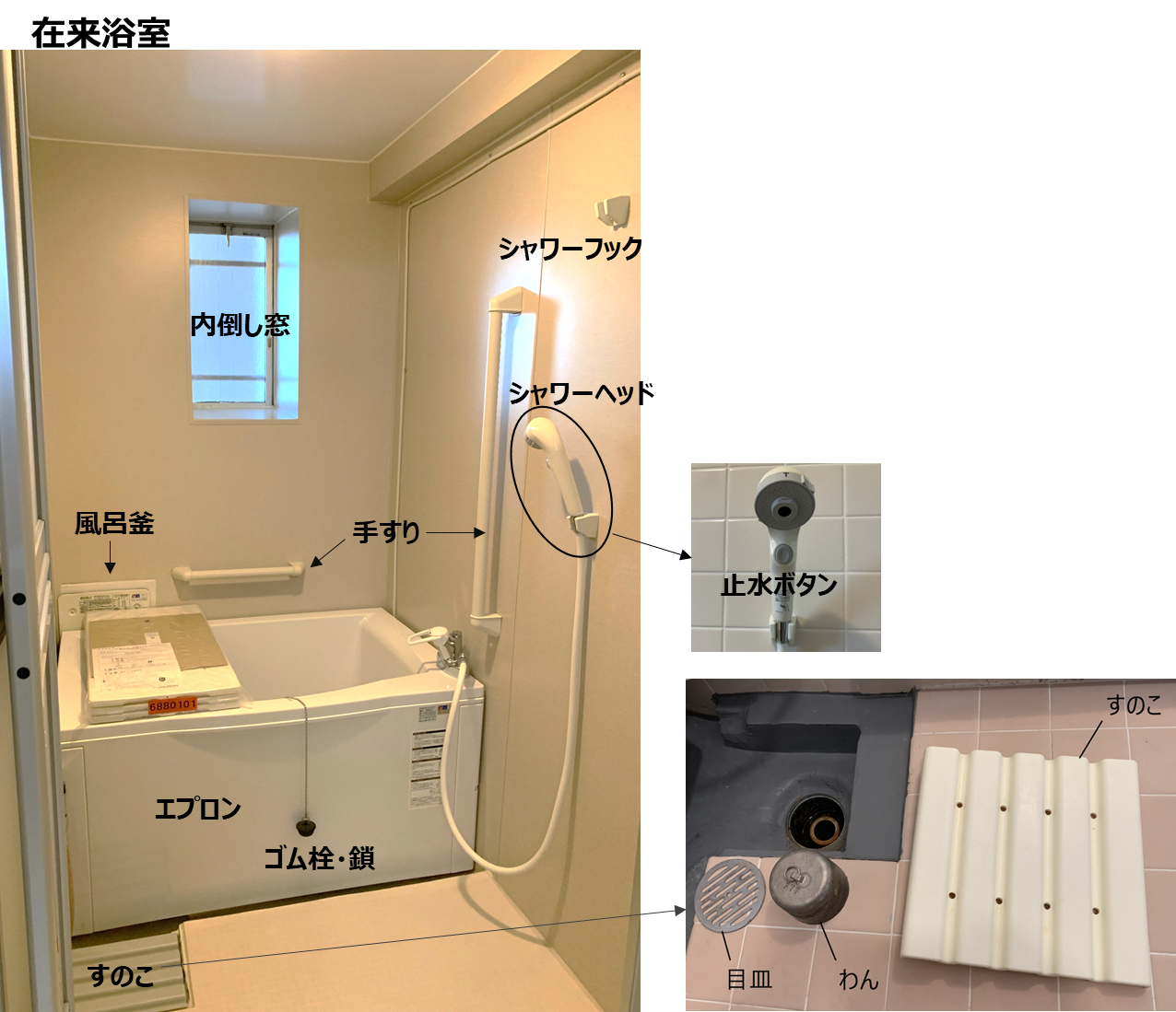 浴室の名称紹介｜設備名解説｜設備・工事FAQサポートサイト｜UR 
